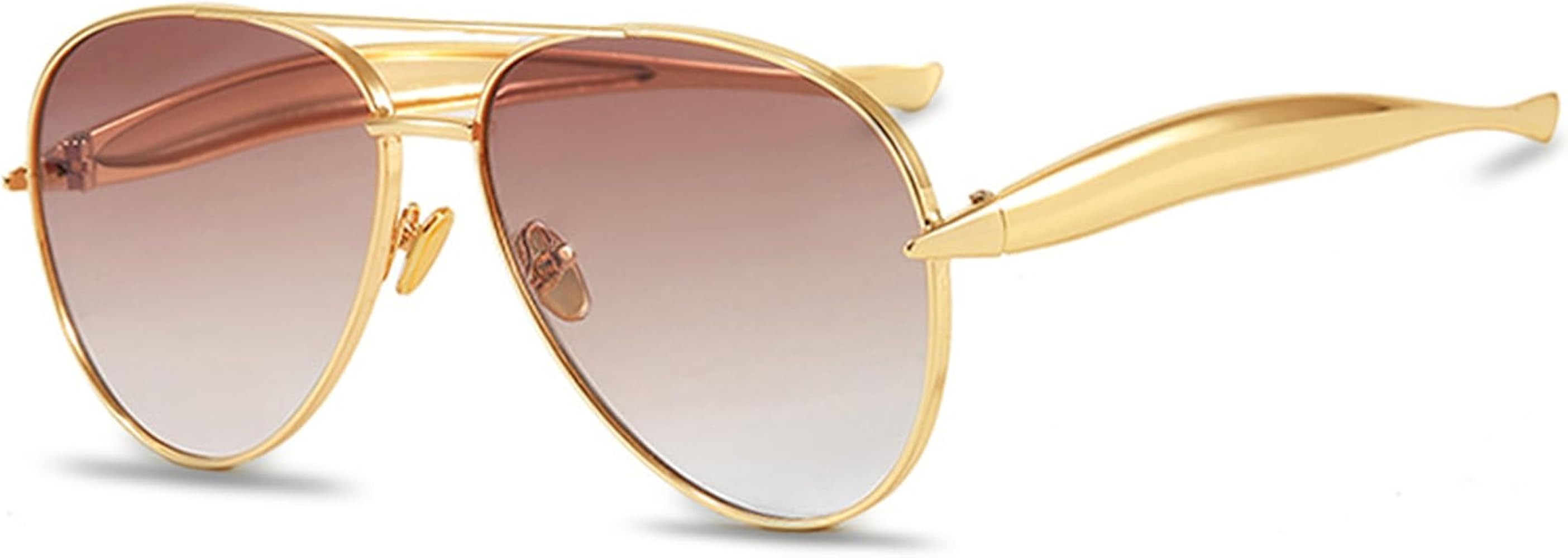 Retro Gold Oversized Aviator Sunglasses for Women Men 70s Shades     2026 Metal Aviators,Trendy B... | Amazon (US)