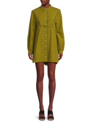 Free People Cherry Pleated Mini Shirt Dress on SALE | Saks OFF 5TH | Saks Fifth Avenue OFF 5TH