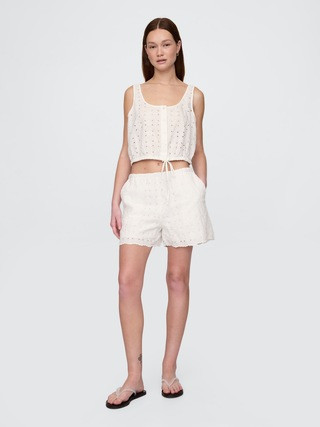High Rise Eyelet Easy Shorts | Gap (US)