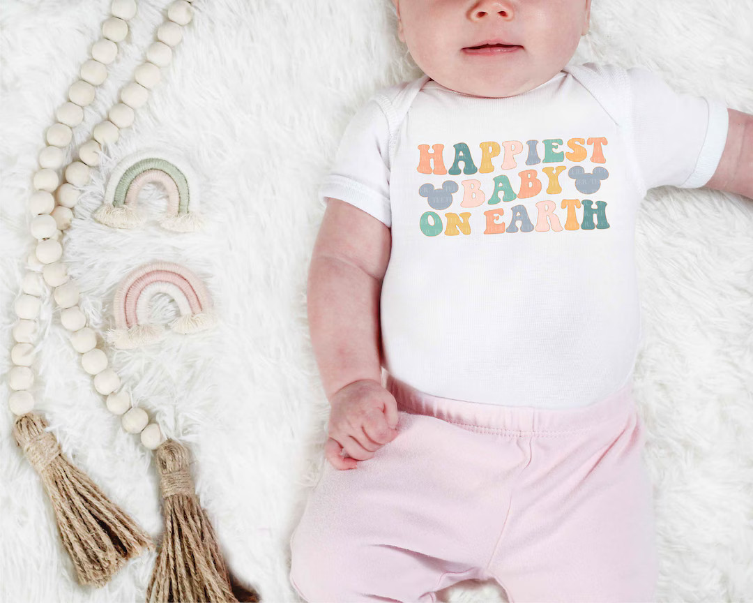 Happiest Baby On Earth Shirt, Matching Family Trip Shirts,Colorful Mouse Ears T-Shirt,First Trip ... | Etsy (US)