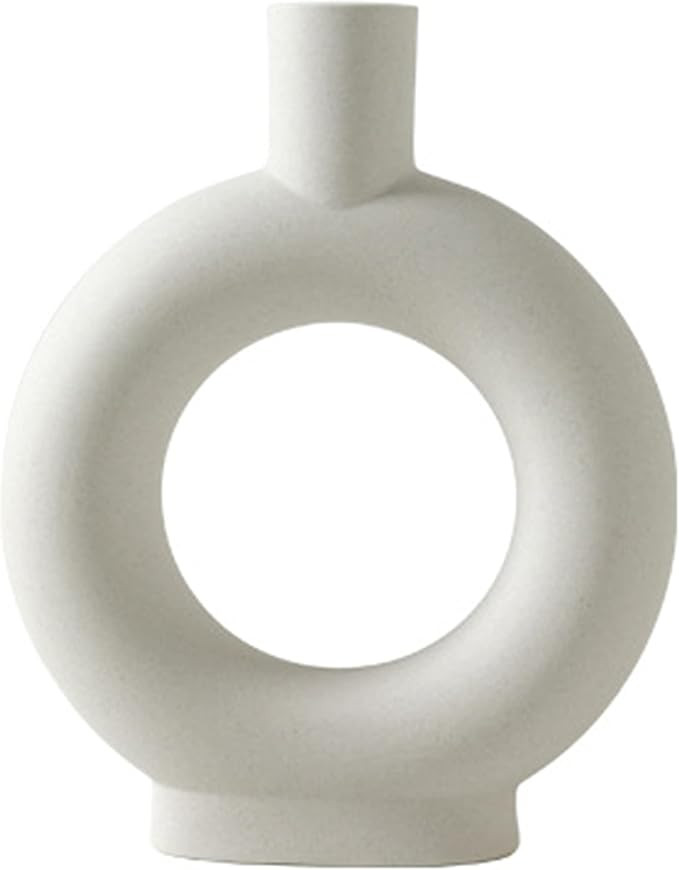 9 in High Ceramic Vase Modern Geometric Decorative Flower Vase for Home Decor Living Room Bedroom... | Amazon (US)