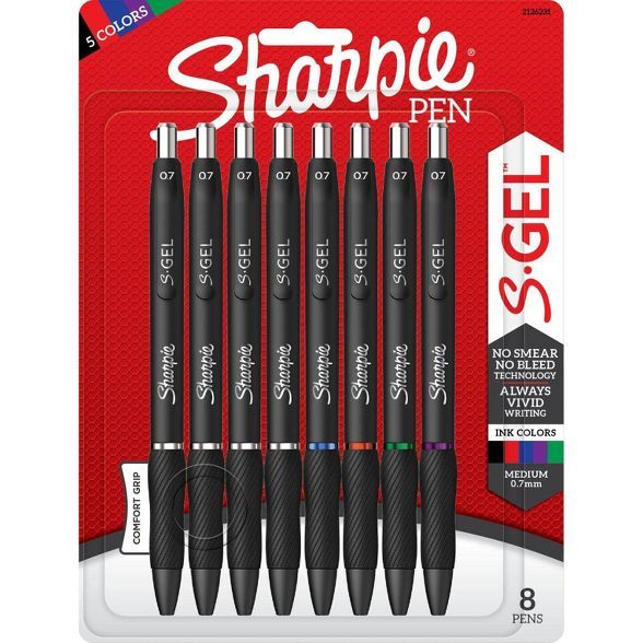 Sharpie S-Gel 8pk Gel Pens 0.7mm Medium Tip Multicolored | Target