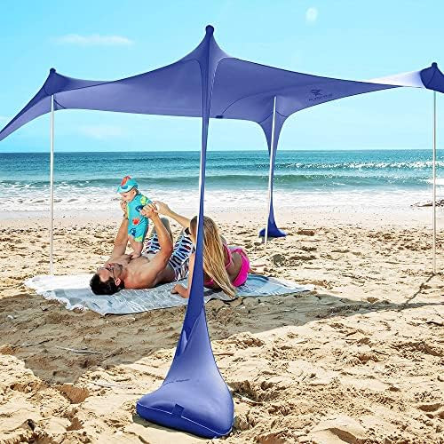 SUN NINJA Pop Up Beach Tent Sun Shelter UPF50+ with Sand Shovel, Ground Pegs and Stability Poles,... | Amazon (US)
