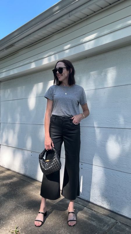 Kut from the Kloth coated and denim wide leg jeans. wide leg, leather pants, leather wide leg, fall outfit, casual outfit, mom outfit, mom style, Evereve, baggy jeans

Wearing a size 2 in both but wish I sized down 1 as they have a lot of stretch! 