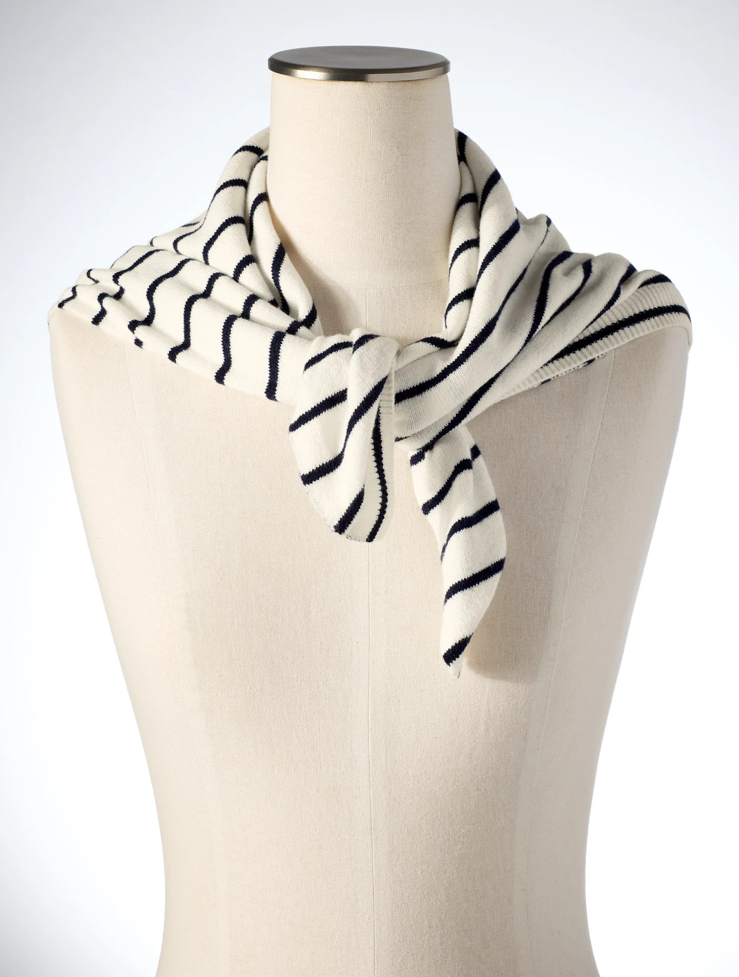 Charming Square Scarfâ¢ - Stripe - Ivory - 001 Talbots | Talbots