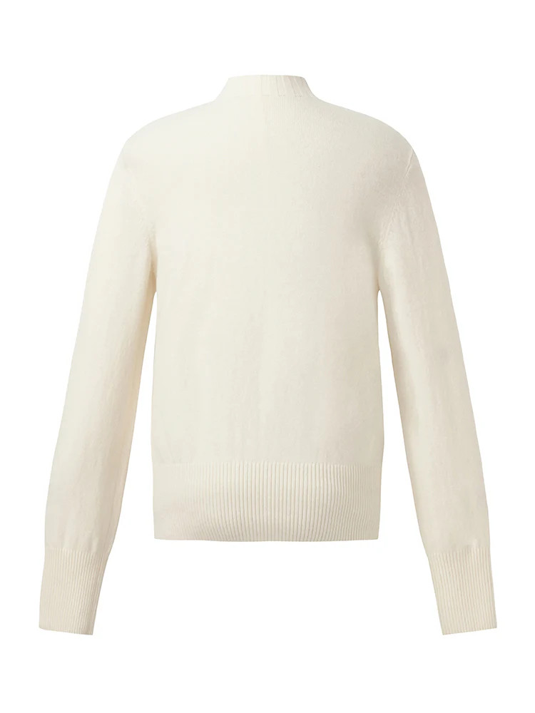 Machine Washable Wool Blend Mock Neck Women Sweater | GOELIA