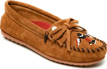 Minnetonka x Lucie Skjefte Thunderbird 'Animikii' Slipper in Turquoise at Nordstrom, Size 6 | Nordstrom