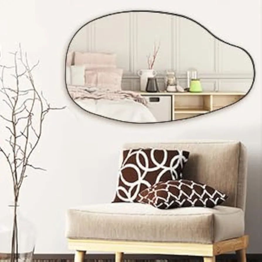 FARUIFETT Irregular Wall Mirror, Asymmetrical Mirror, Large Vanity Mirror for Wall Decoration, Mo... | Amazon (US)
