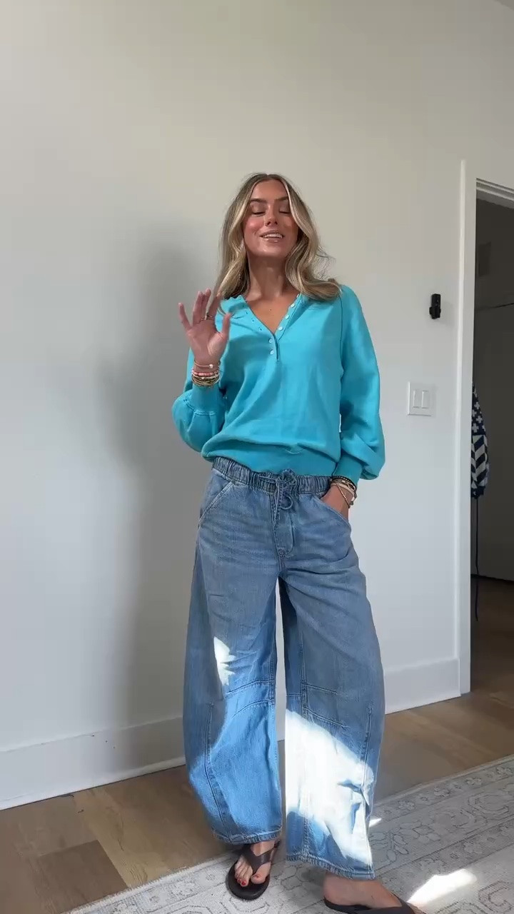 Amazon size small Womens Henley Knit Tops Y2k Going Out Sweaters Streetwear Cute Long Sleeve Button Front Pullover Knitwear. My favorite horseshoe jeans from Gap size 24/00

#LTKootd #LTKdayinmylife #LTKSeasonal