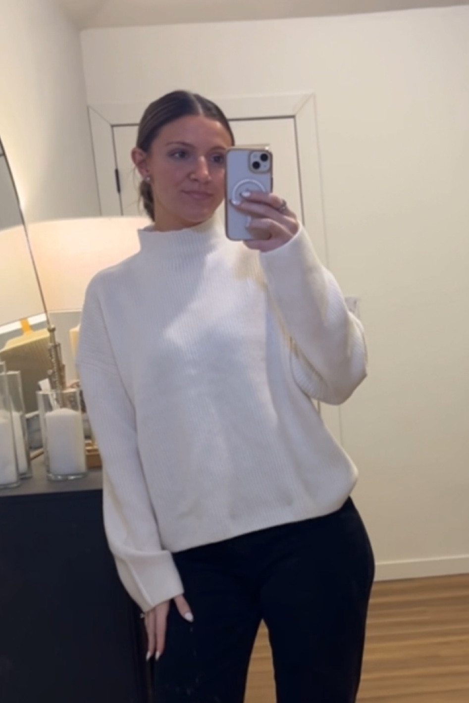 Abercrombie Haul 🖤

@abercrombie #AbercrombiePartner #FitCheck

I wanted to review a few basic pieces for y’all that I thought would be great for the fall/winter!

🖤 TO SUMMARIZE 🖤

Leather Jacket (size small): love! Going to size down to XS

V-Neck Cable Knit Cream Sweater (size small): exchanging for a cable knit sweater with a round neckline, will review when I get that! The v-neck could definitely be cute on someone, I just wasn’t sure if it was cute on me! I hope I don’t regret exchanging lol

Funnel Neck Cream Sweater (size small): loveeee this one! I will say… I am contemplating exchanging for an XS just for a different vibe/fit!

Sweater Dress (size small): I just don’t think this worked for my body type/height. I almost think this kind of dress is better suited for tall girls?? Not sure!!