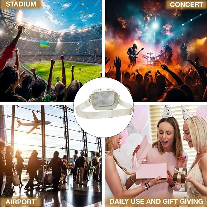 Clear Bag for Stadium Events, Stadium Approved Clear Crossbody Purse Bag with 4 Detachable Straps... | Amazon (US)