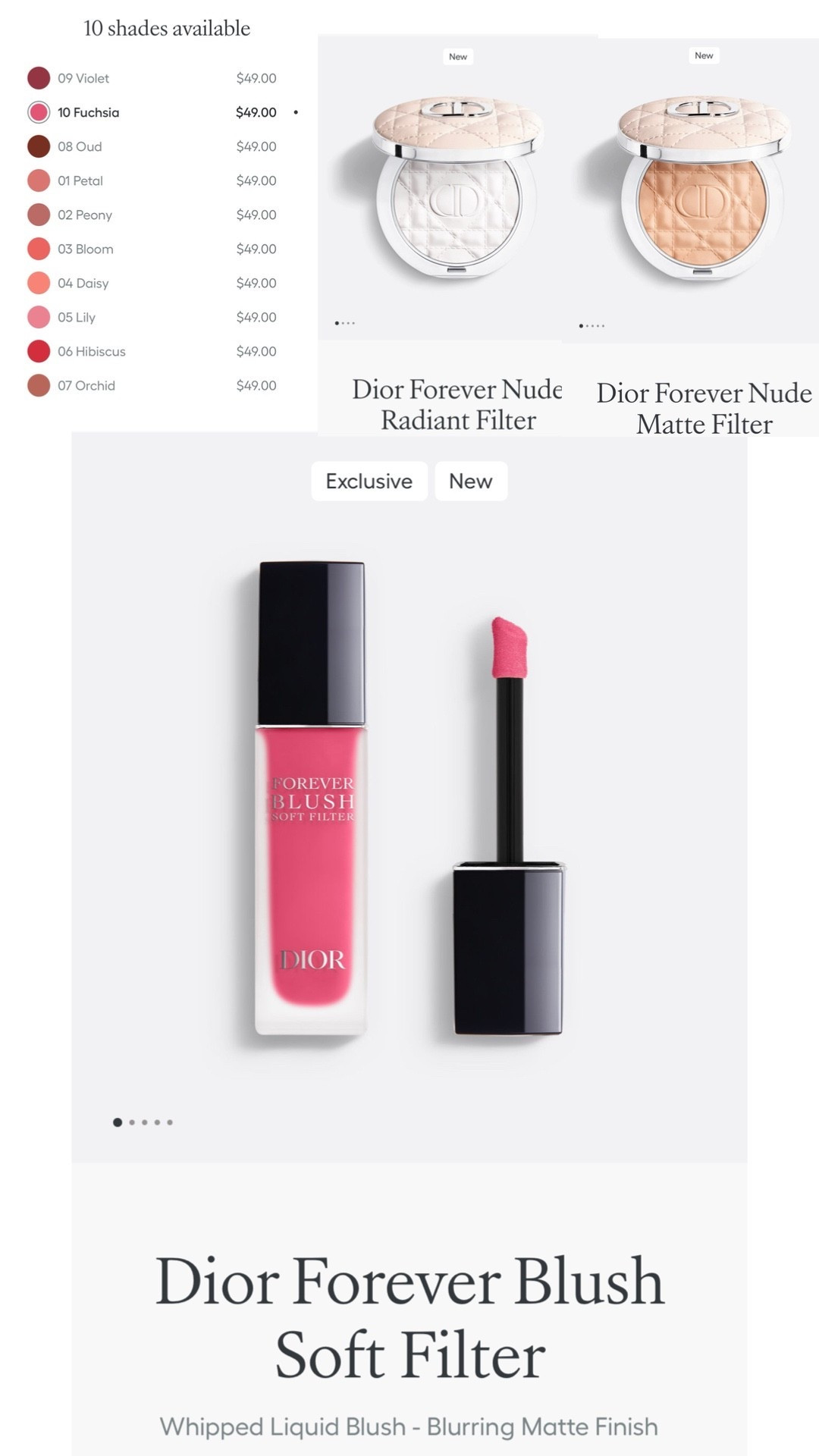 New Dior Blush Fliter Blush and Dior Matte and Radiant Filter Powder! 

Powder is on waitlist but blushes are available now in 10 shades!!!💋💋💋

#LTKSeasonal #LTKBeauty #LTKOver40