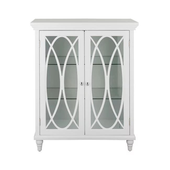 Elegant Home Fashions ELG-635 Florence Double Door Floor Cabinet  Tempered Glass - 32 H in - Walm... | Walmart (US)