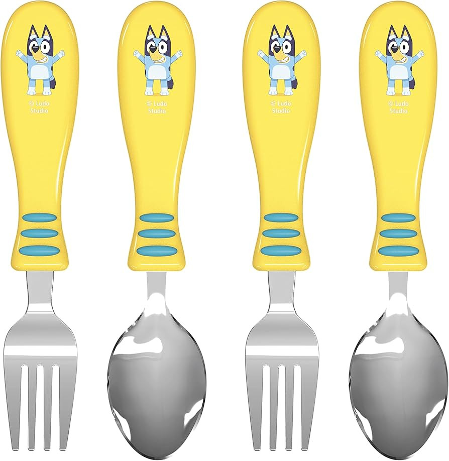 Zak Designs Bluey Kid Flatware Fun Character Art on Both Utensils, Non Slip Fork and Spoon Set is... | Amazon (US)