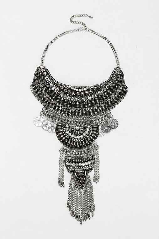 Taza Leather Chain Statement Necklace | Urban Outfitters US