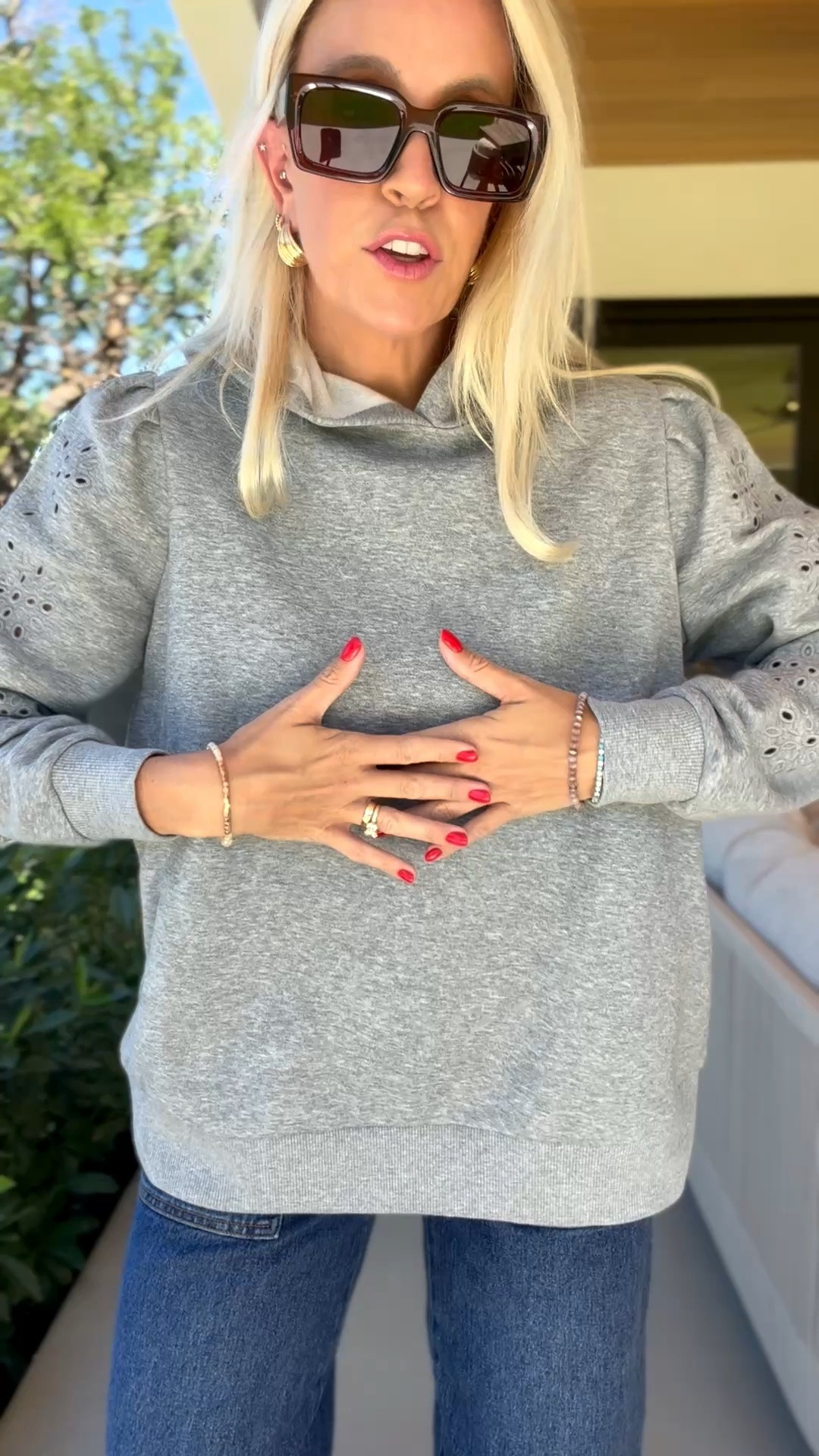 Love the eyelet details on this hoodie!!