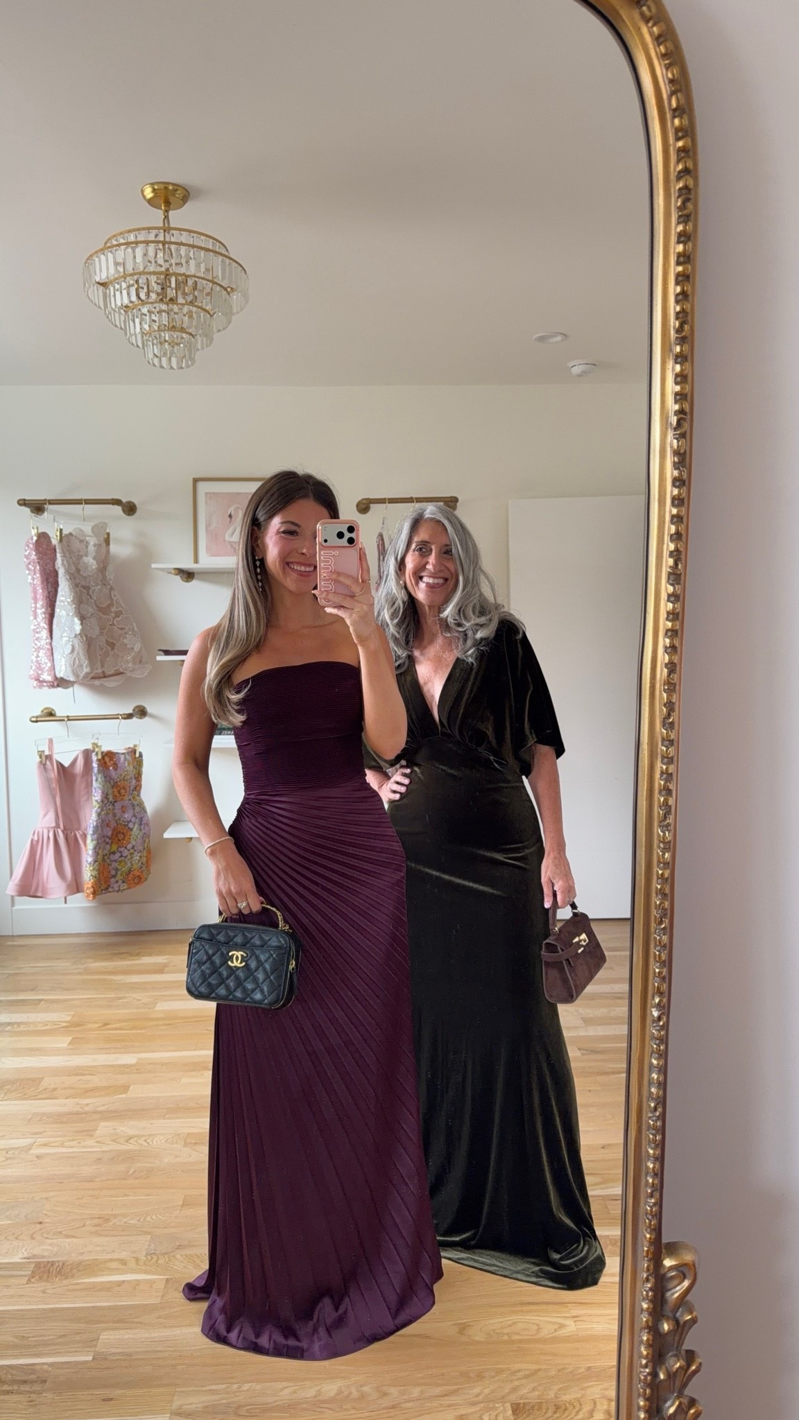 plum strapless gown with a ruched bodice and sunray pleated skirt, olive green velvet gown with a wrap V-neckline and sleeves mom and me formal wedding guest and mother of the bride dresses💍

electric picks code: emerson20

I’m 5’4” and wear a size small/2 

mom is 5’4” and wears a medium/6

fall wedding guest dresses, wedding guest dresses, cocktail dresses, semi-formal dresses, black tie wedding guest dresses, destination wedding guest dresses, garden party dresses, wedding guest outfit ideas, mom & me outfits, mom & me dresses, matching outfits, mother daughter outfits, family photo outfits, wedding guest dresses, mother of the bride, mother of the groom, wedding guest outfit ideas

#LTKootd #LTKSeasonal #LTKWedding