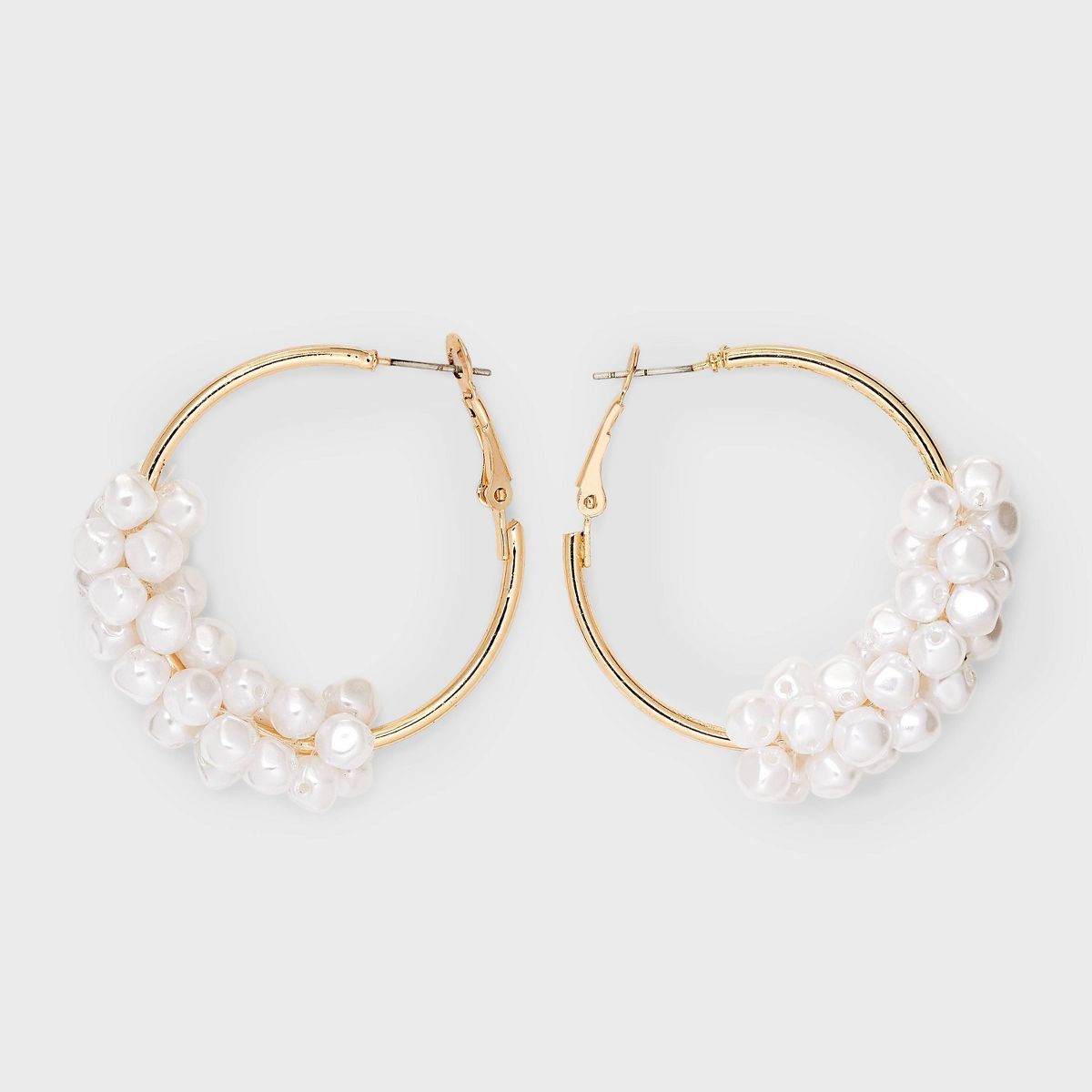 Hoop Cultura Pearl Gold Earrings - A New Day™ Gold | Target