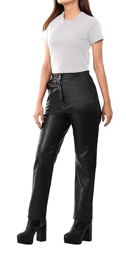 Decrum Fashion Women's Leathers Pant – Iconic and Classy Black Leather Pants for Women | [66318266] Myn Black, XXL | Amazon (US)