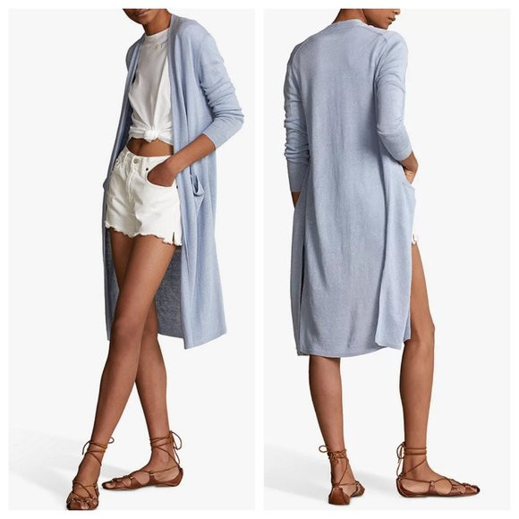 Polo Ralph Lauren Linen Open Front Long Cardigan | Poshmark