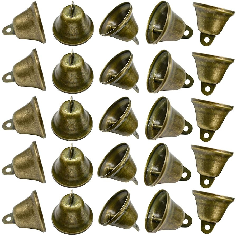 Maydahui 90 PCS Bronze Jingle Bells Brass Color Vintage Small Craft Bell (1.7 X 1.5 Inches) for W... | Amazon (US)