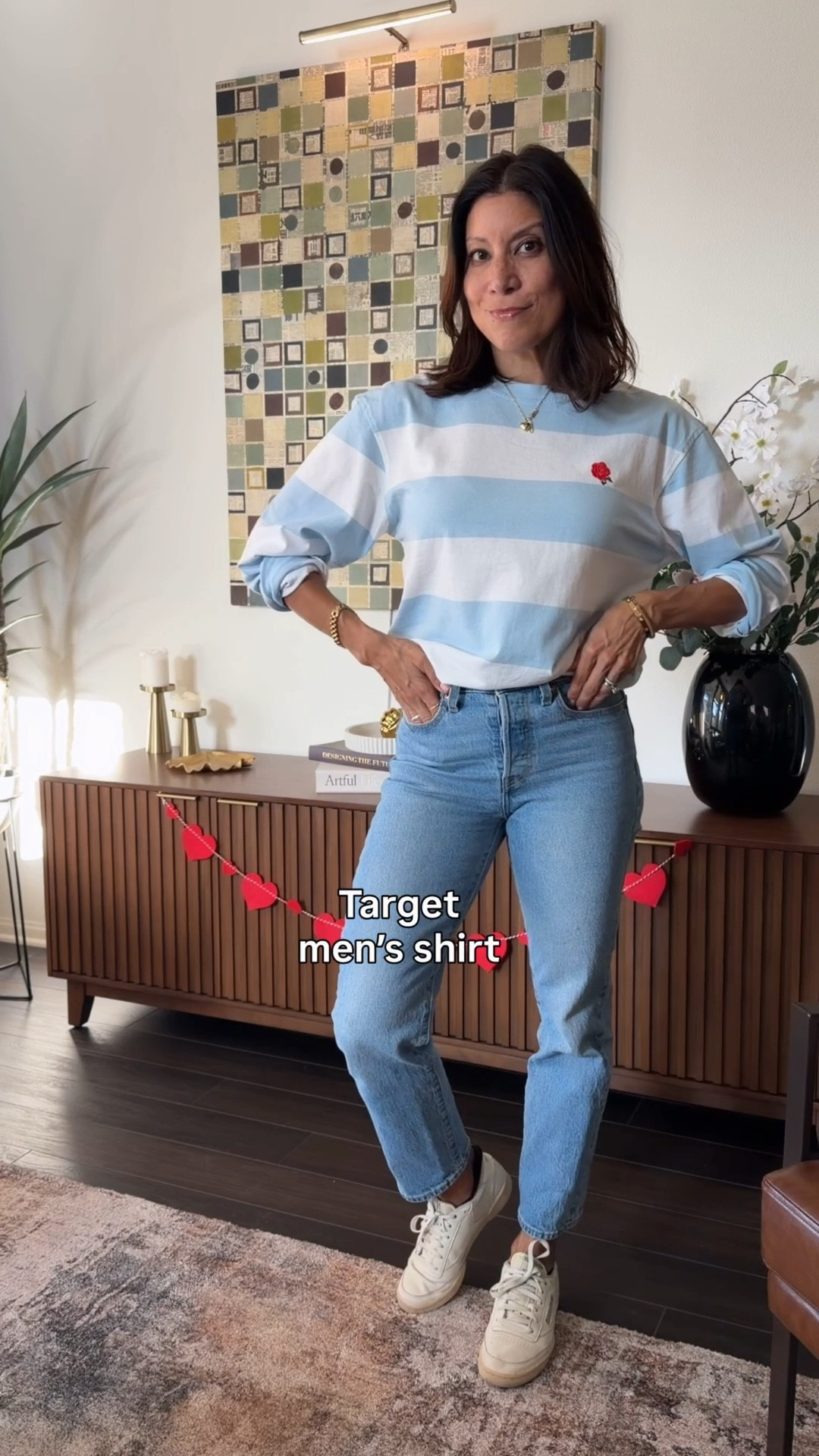 A casual weekend outfit 

 @Target men’s shirt size small
@Levi's Levi’s wedgie fit size 25 

#LTKootd #LTKOver40 #LTKValentine