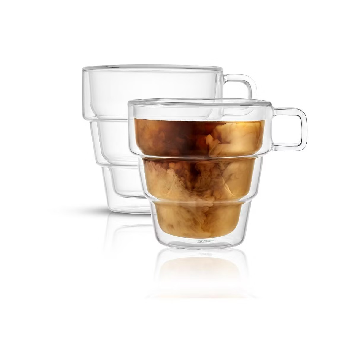 JoyJolt Pila Double Wall Insulated Coffee Mugs - Set of 2 Stackable Glass Tea Cups - 16 oz | Target