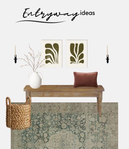 Entryway decor ideas with green and maroon color scheme 

#LTKfindsunder100 #LTKhome