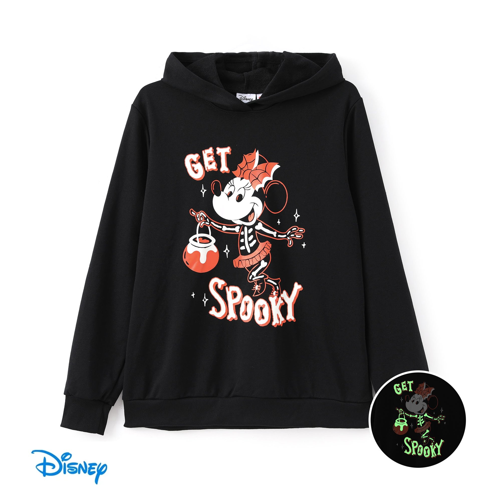 Disney Mickey Mouse Women Hoodie Minnie Glow In The Dark Graphic Halloween Pumpkin Family Set Swe... | Walmart (US)