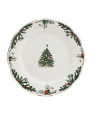 10.5In Scalloped Traditional Christmas Dinner Plate | TJ Maxx