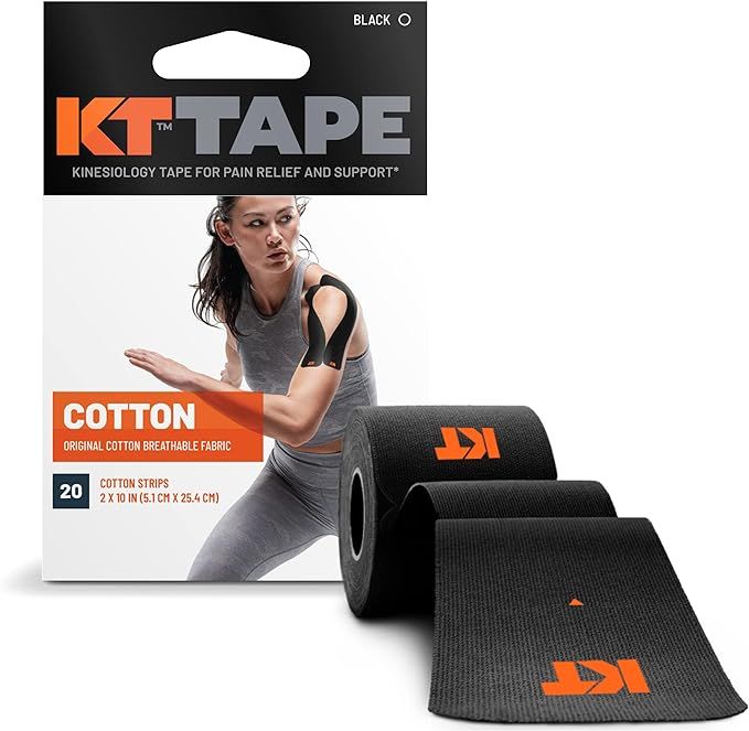 KT Tape, Original Cotton, Elastic Kinesiology Athletic Tape, 20 Count, 10” Precut Strips | Amazon (US)