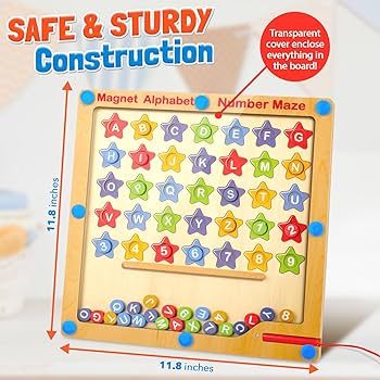 Magnetic Alphabet Number Maze - Montessori Fine Motor Skills Toys for Girls Boys Toddler, ABC Lea... | Amazon (US)