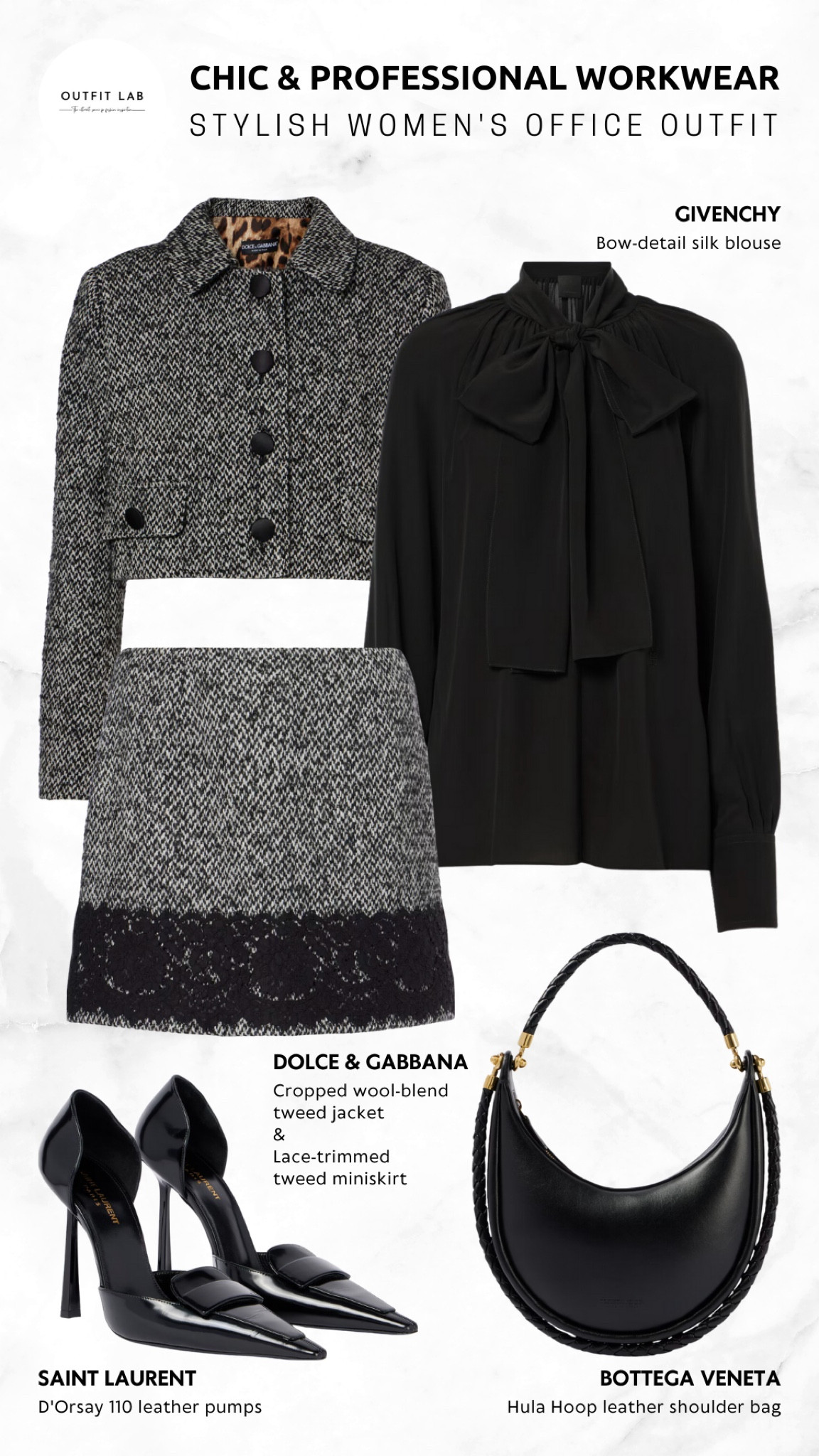 🖤Stylish Women's Office Outfit: Chic & Professional Workwear – Shop Now!🖤

Elevate your workwear with this stylish women’s office outfit. Featuring a chic Dolce & Gabbana miniskirt and jacket for a polished look, paired with elegant Saint Laurent pumps. Complete the ensemble with a sophisticated Givenchy blouse and a sleek Bottega Veneta bag. Perfect for making a statement at the office, this outfit ensures you stay fashionable and professional. Shop now to enhance your work wardrobe with this stunning ensemble!

#LTKBacktoSchool #LTKStyleTip #LTKWorkwear