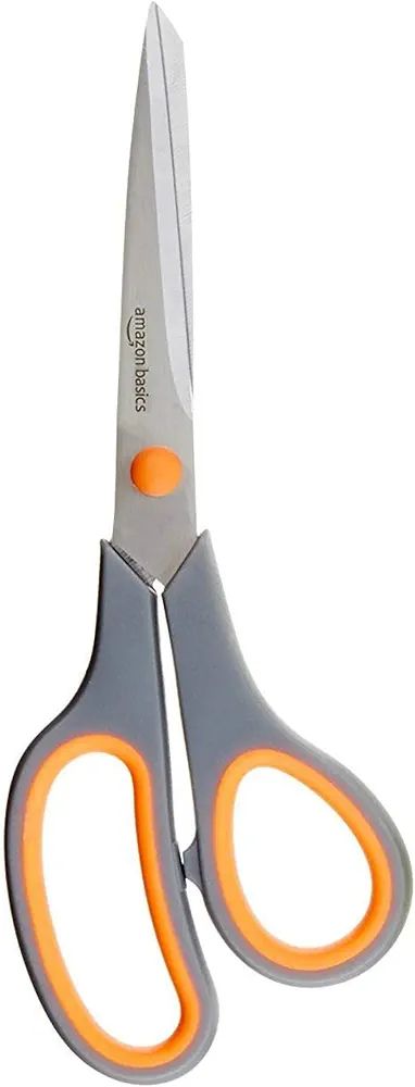 Amazon Basics Multipurpose, Comfort Grip, PVD Coated, Stainless Steel Office Scissors, Grey 1 pac... | Amazon (US)