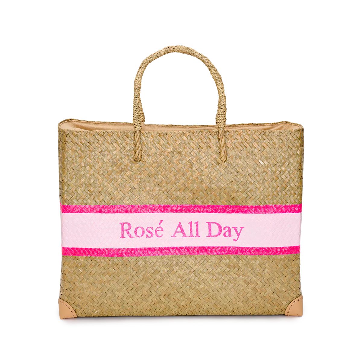 Lily & Bean Jumbo Straw Shopper Rosé All Day | Lily and Bean
