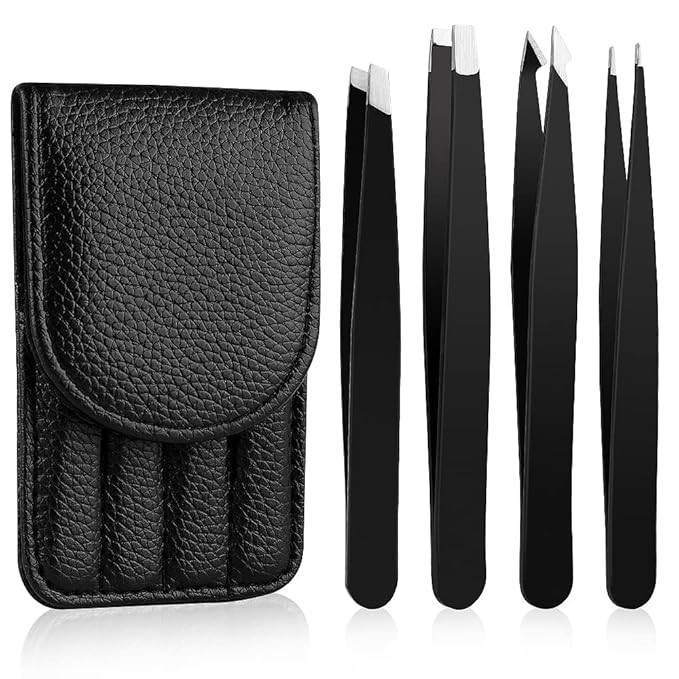 KAOBEINA Tweezers Set - Professional Stainless Steel Tweezers for Eyebrows - Great Precision for ... | Amazon (US)