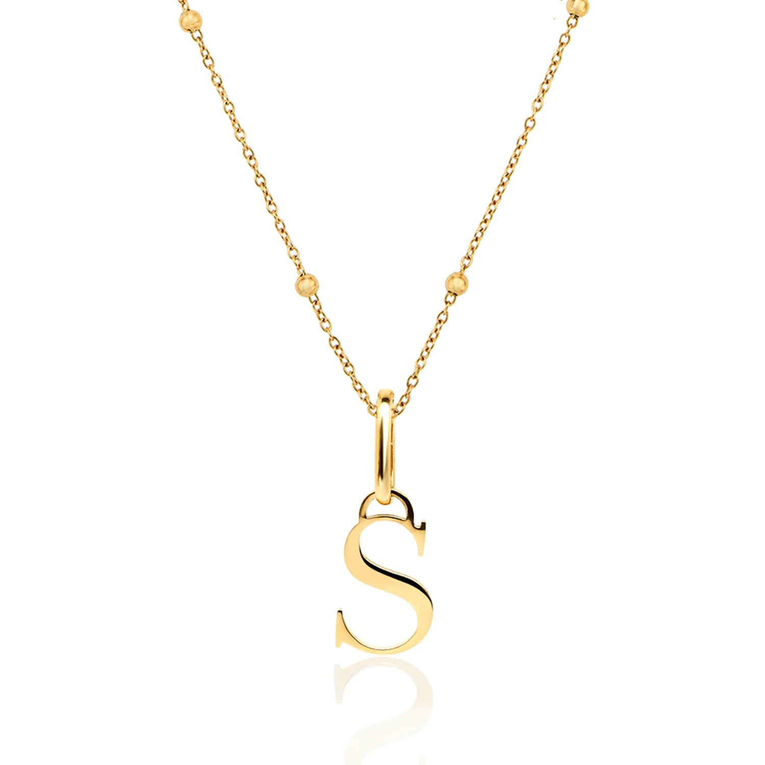 Gold Initial Necklace - Personalised Letter Pendant | Abbott Lyon