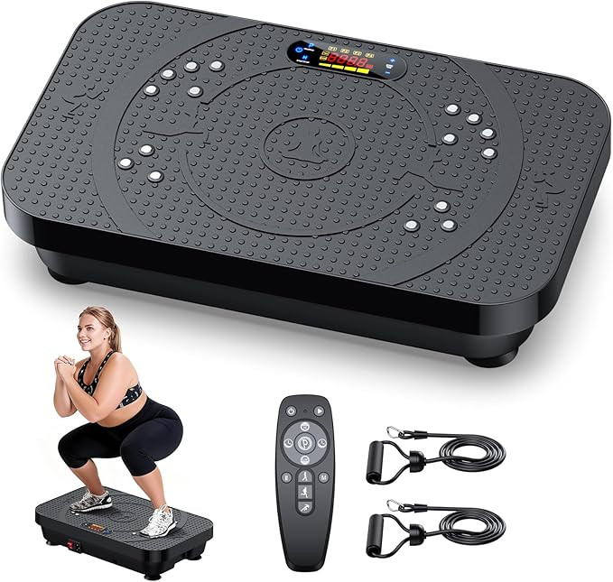Vibration Plate Exercise Machine -Full Body Shaker with Auto Mode, Acupressure Massage & Silicone... | Amazon (US)