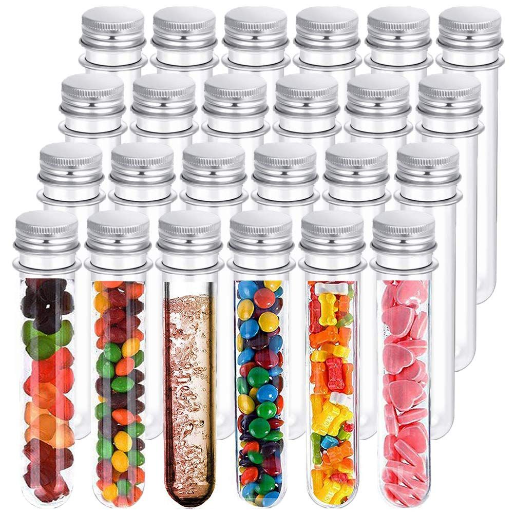 24 PCS Plastic Test Tubes,45ml Clear Test Tube with Caps,140x25mm Test Tube for Candy Storage,Par... | Amazon (US)