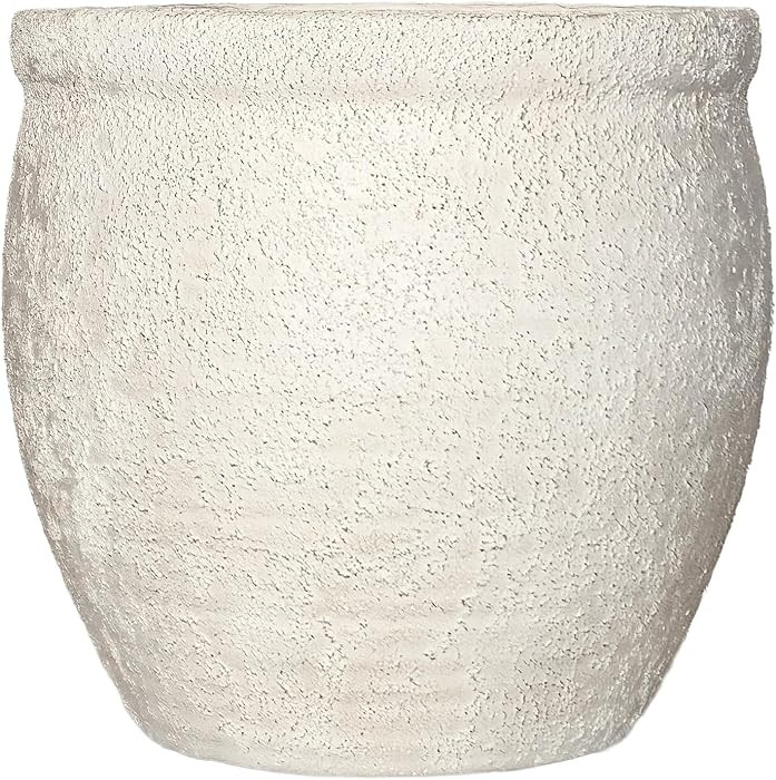 12" H x 12" Dia Fiberstone Planter – Modern Farmhouse Indoor/Outdoor Flower Pot, Beige Containe... | Amazon (US)