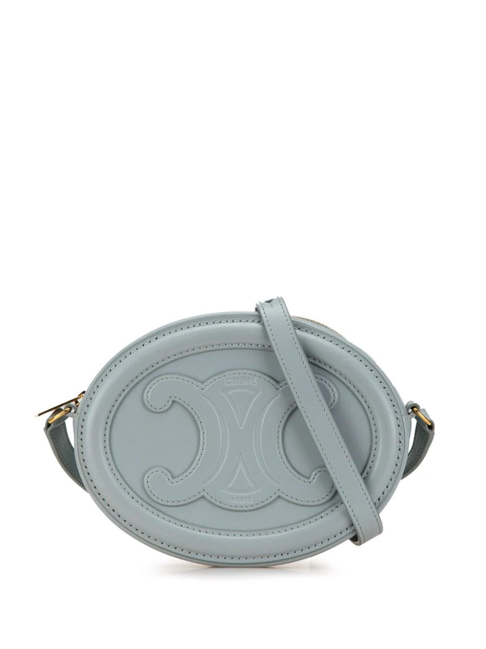 Celine Pre-Owned 2022 Cuir Triomphe Oval crossbody bag - Blue | Farfetch Global