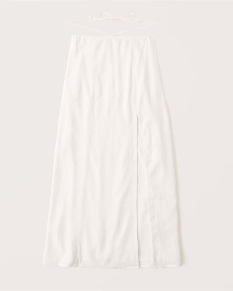 Tie-Waist Linen-Blend Midaxi Skirt | Abercrombie & Fitch (US)