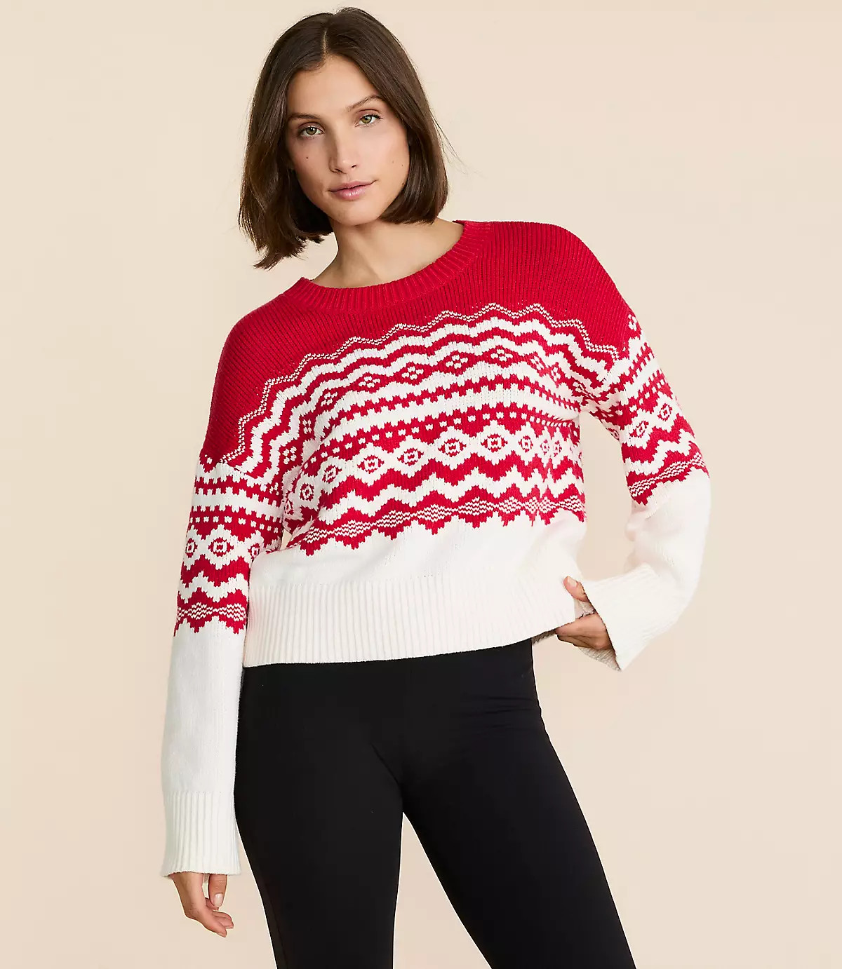Lou & Grey Colorblock Fair Isle Sweater | LOFT