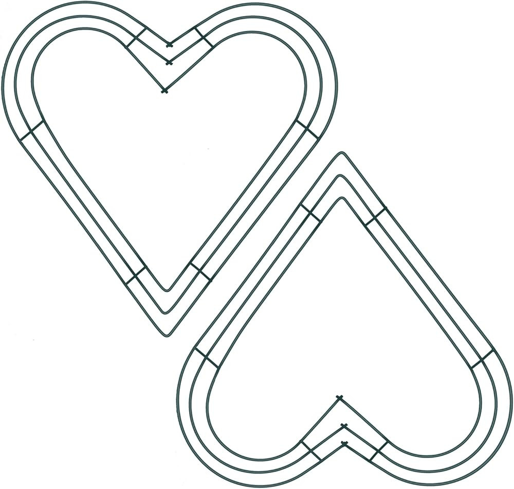 Sumind 2 Pack 12 Inch Heart Wire Wreath Frame Metal Flower Wreath Frames for New Year Valentines ... | Amazon (US)