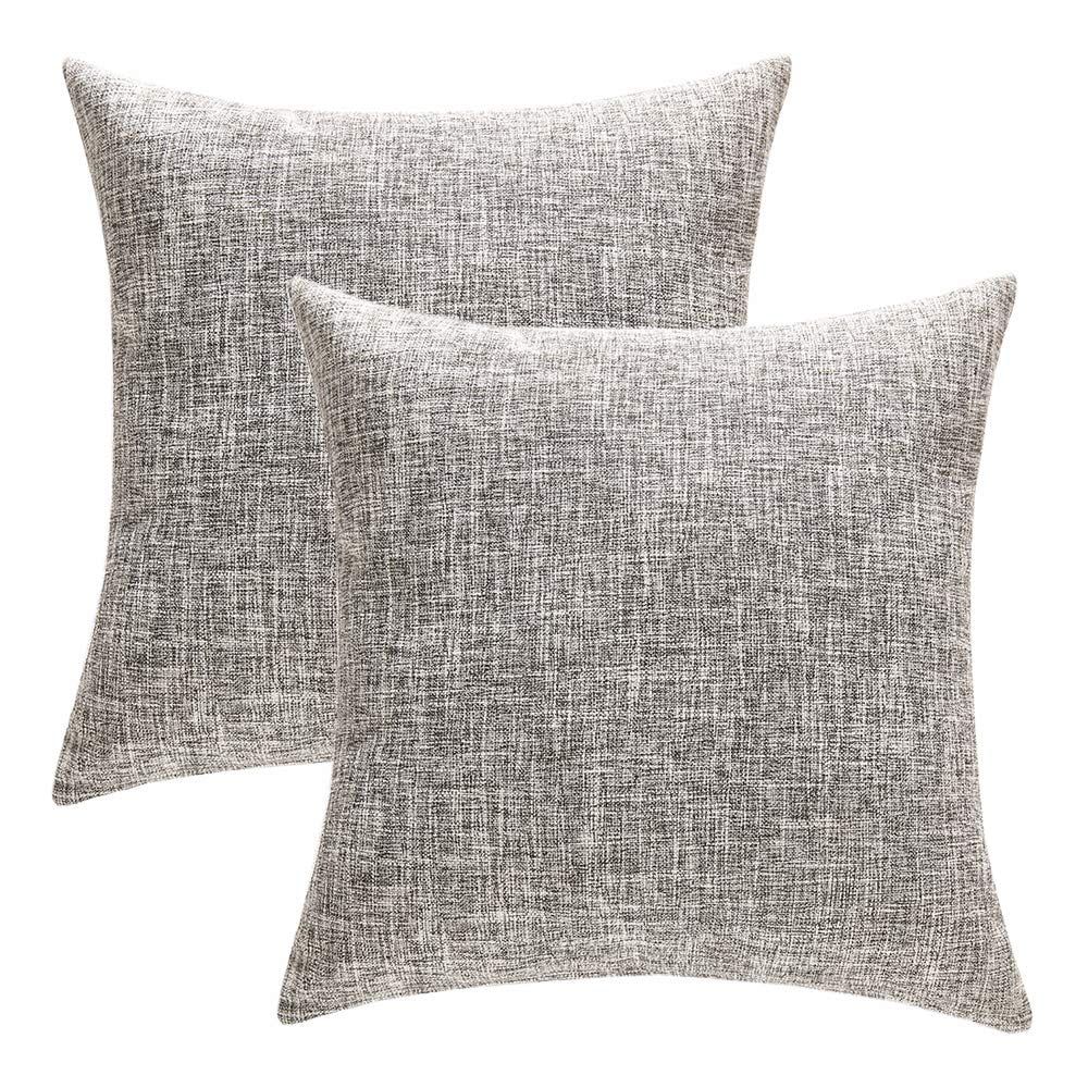 Tayyakoushi Set of 2 Solid Cotton Linen Decorative Throw Pillow Covers 18 x 18 Inch for Sofa Couc... | Walmart (US)