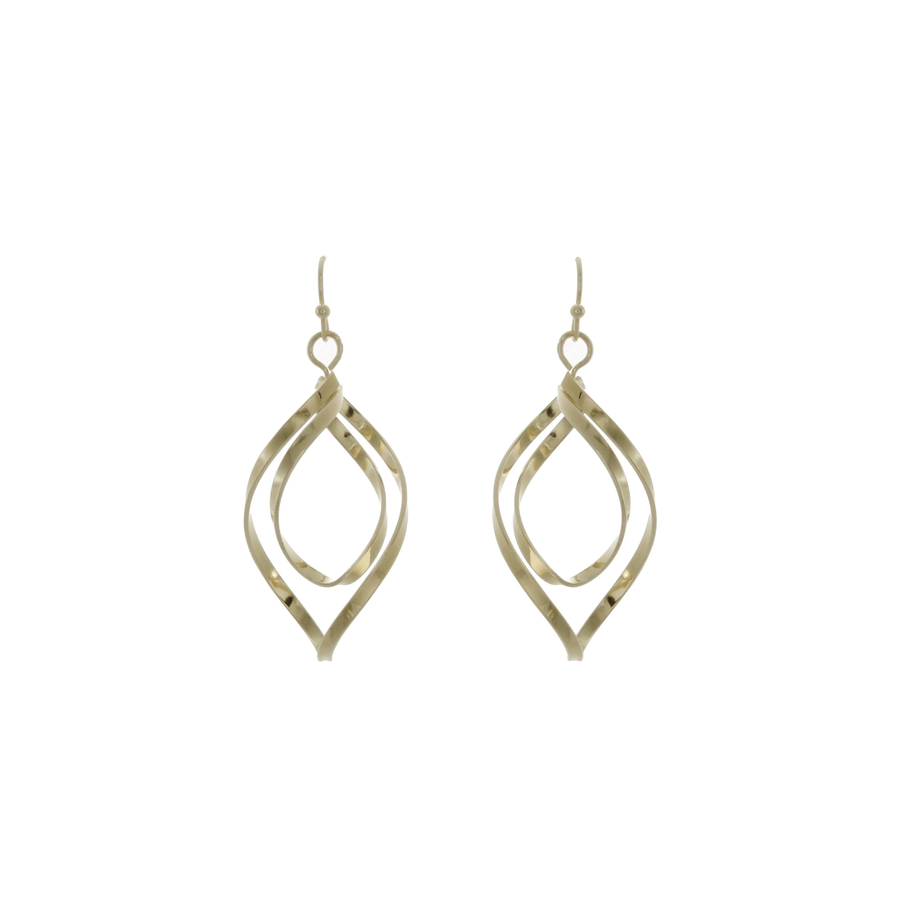 Time and Tru Gold Tone Twist Hoop Earrings | Walmart (US)
