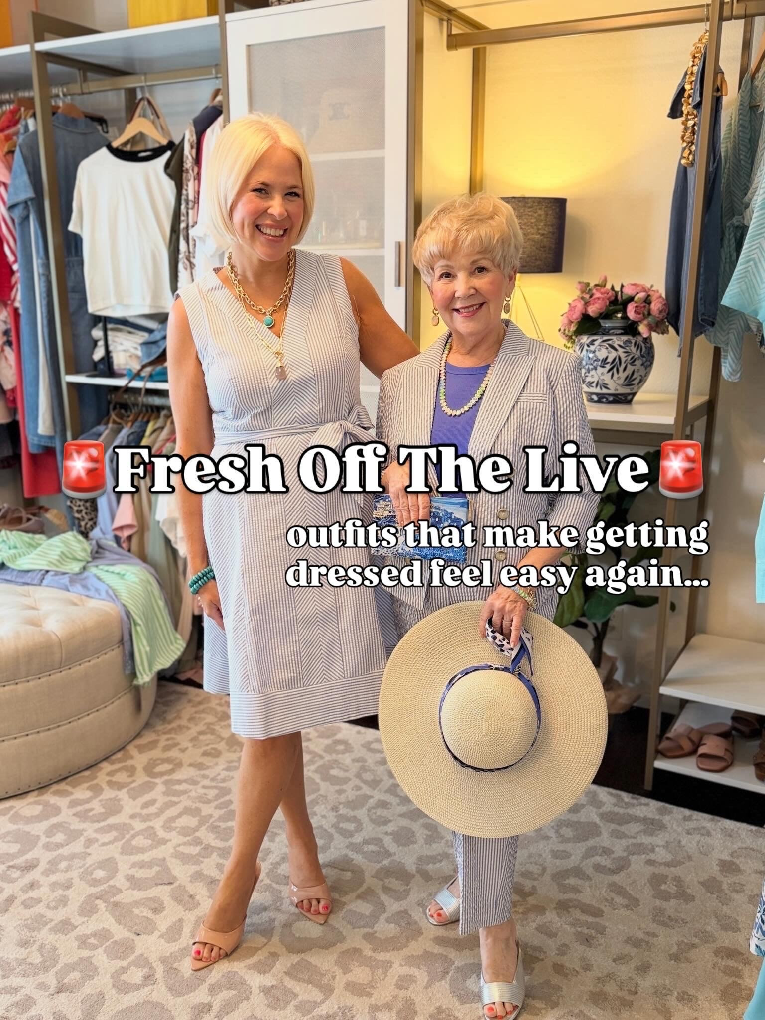 Mimi and I always have so much fun being the Chico’s chicks and going live together! Right after we stepped off, we had to snap a few pictures in some of our favorite outfits to share with you guys! 😂 These looks are so cute and fun for spring and summer, and I seriously can’t pick a favorite. Which one did you love the most??