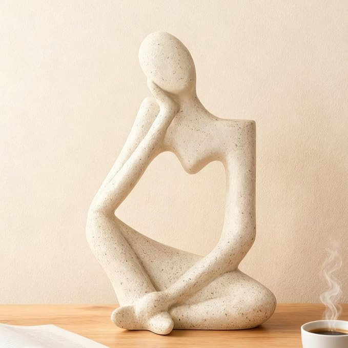 Ceramic White Vase Flower Vase for Home Decor Modern Style Thinker Vase for Table Shelf Home Deco... | Amazon (US)