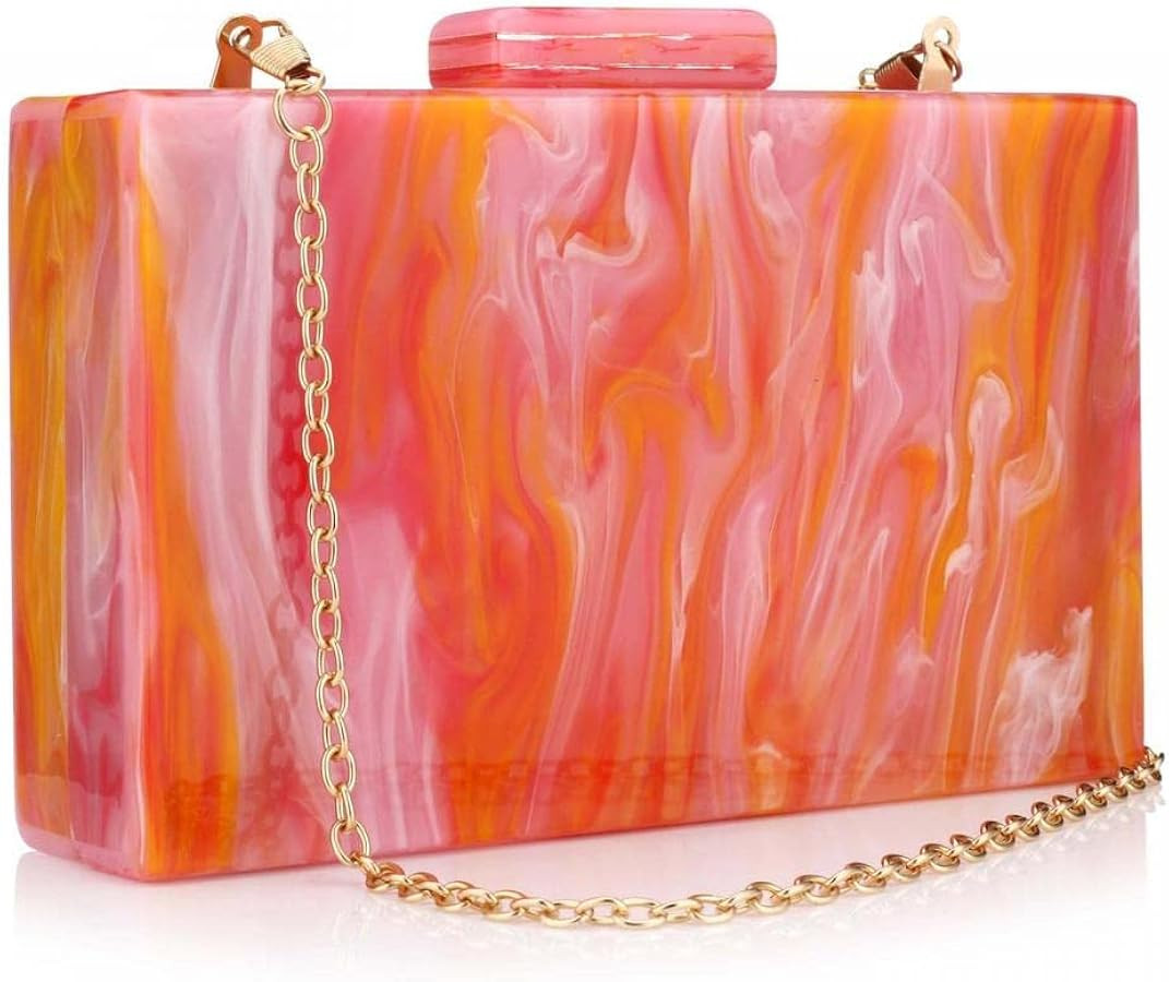 Acrylic Handbags for Women Malachite Green Acrylic Evening Bag Unique Square Bag for Lady Evening... | Amazon (US)