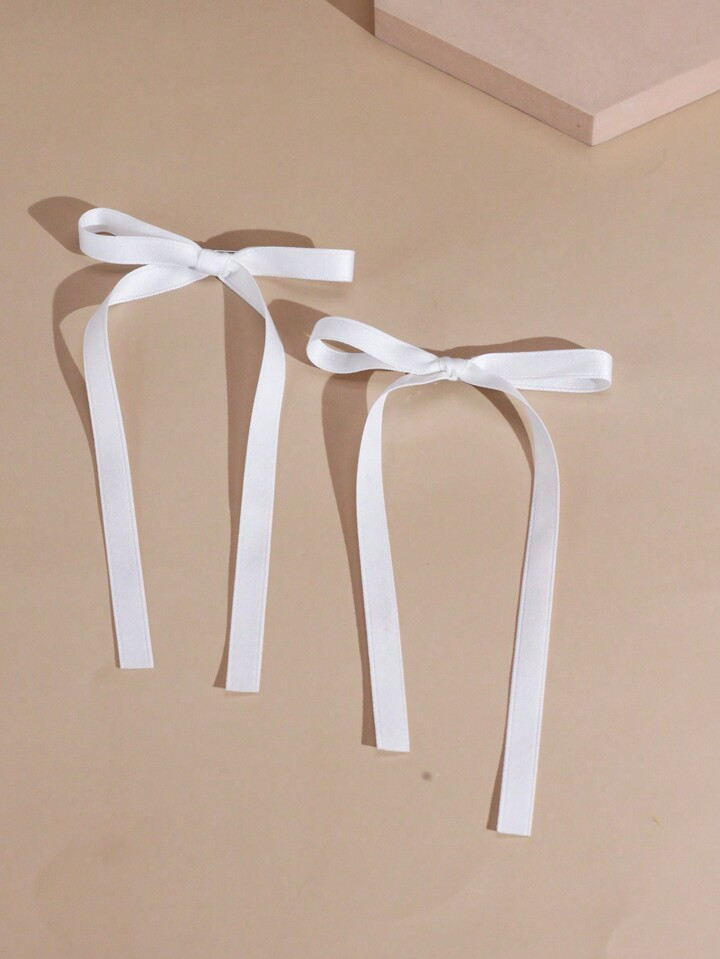 2pcs Ballet Style Women's Simple Ribbon Bow Hair Clip, Suitable For Any Occasion Cute | SHEIN USA | SHEIN